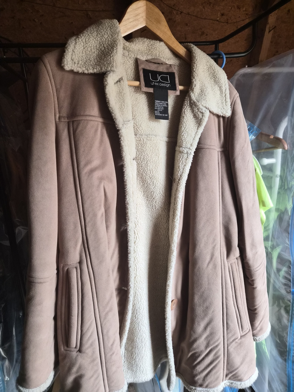 Utex Taupe Teddy Sherpa-Lined Jacket
